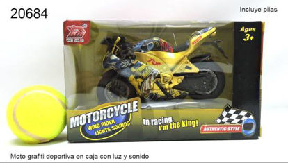 Imagen de MOTO GRAFITI DEPORTIVA EN CAJA CON LUZ Y SONIDO INCLUYE PILAS 7.24